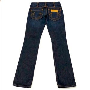 True Religion Vintage Leather Patch Straight Jean